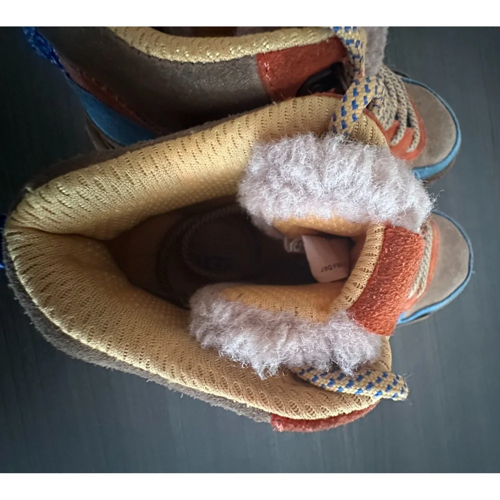 UGG Highland Hi Heritage Kids Boots Sz 3 Suede Sherpa Gorpcore‎ Hiker Trail
